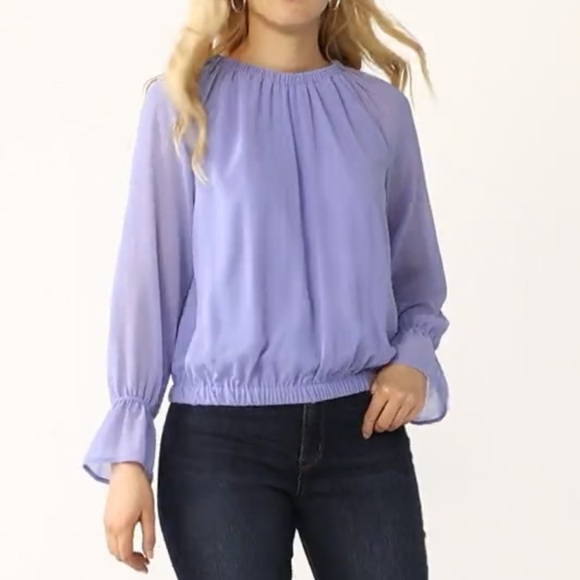 Nine West Flute Sleeve Elastic Waist Blouse | SIZE S - Picture 7 of 7